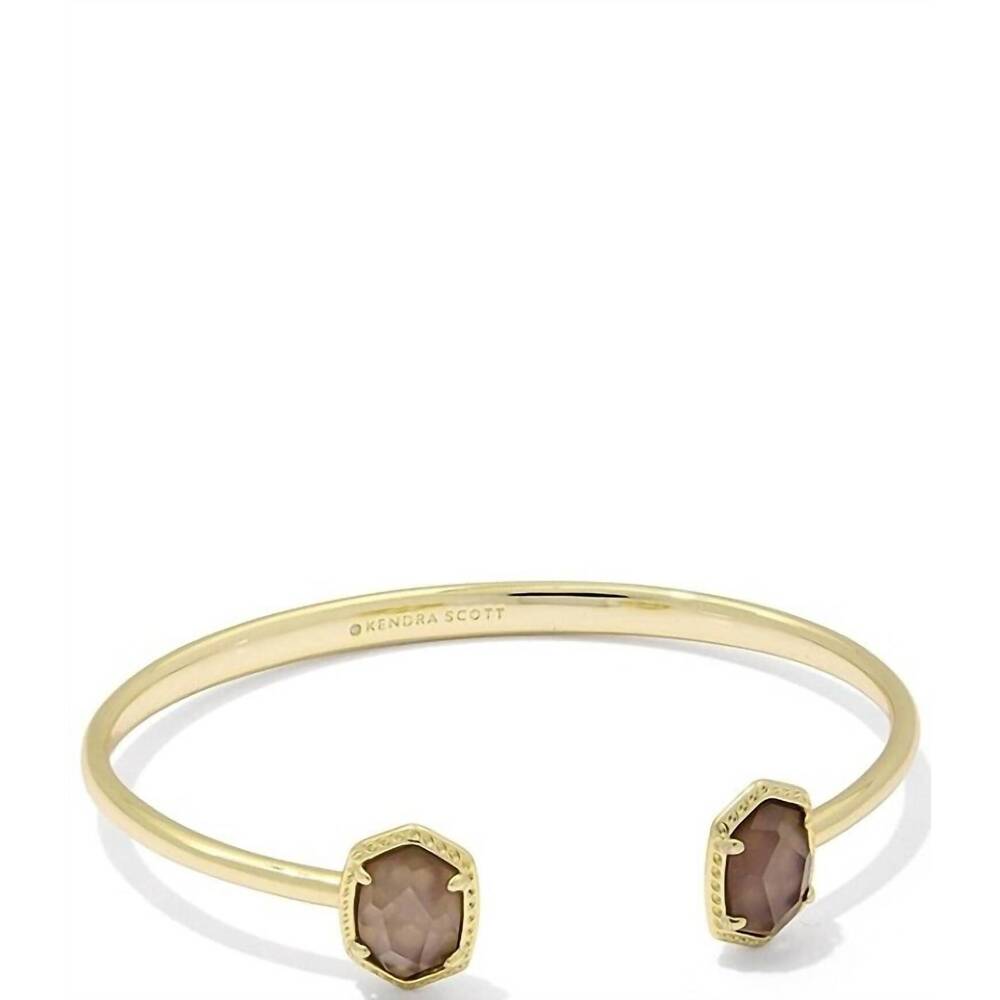 NEW KENDRA SCOTT women's daphne frame cuff bracelet in gold taupe mother of pear